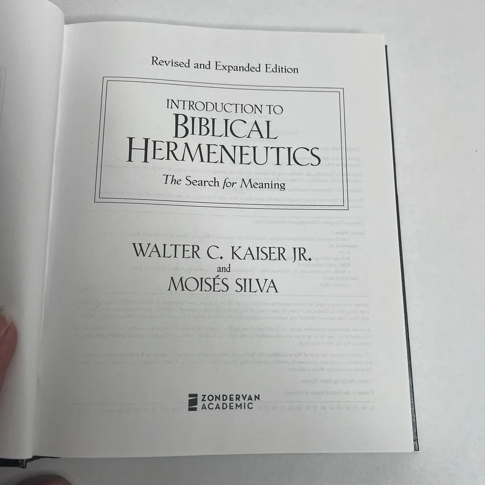 Introduction to Biblical Hermeneutics The Search for Meaning Walter Kaiser Silva